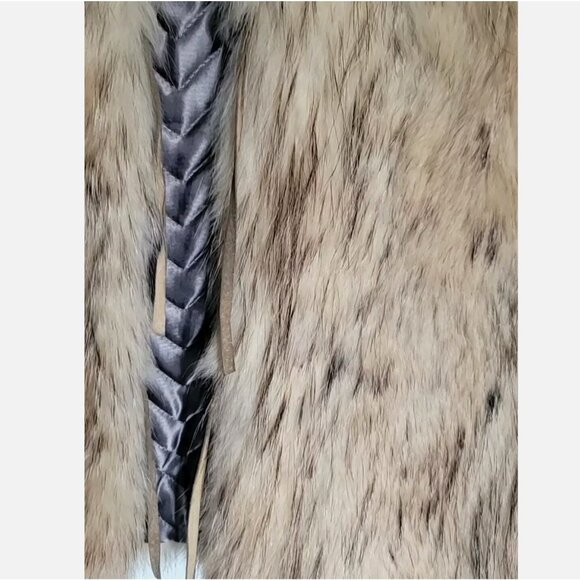 Vintage Handmade Speckled Eastern Coyote Fur Vest Winter Women's M/L 36" Ches - Picture 6 of 14